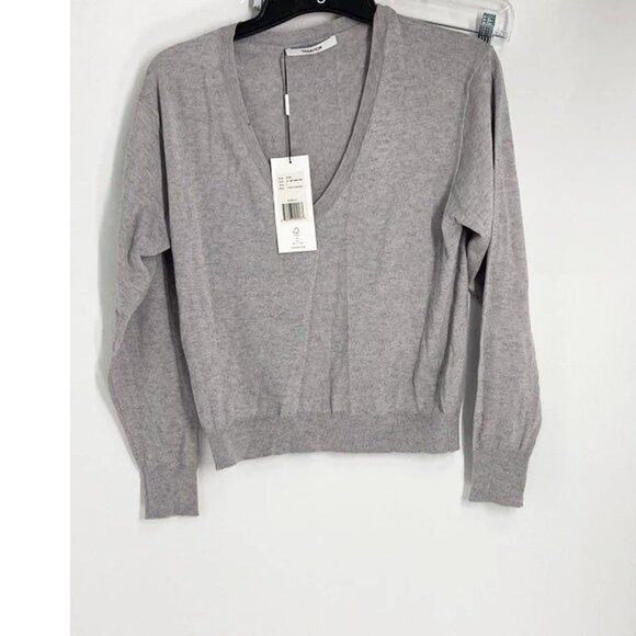 Thakoon Womens Gray Heather V-Neck Long Sleeve Pullover Sweater Size Large - Picture 4 of 6